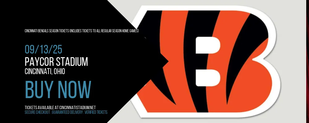 Cincinnati Bengals Season Tickets (Includes Tickets To All Regular Season Home Games) at Paycor Stadium